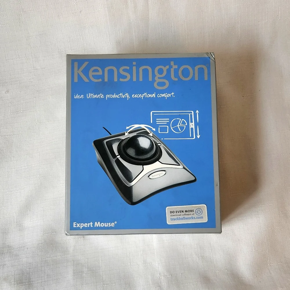 Kensington Expert Mouse Model K64325 USB Track Ball Mouse wired Opend box black